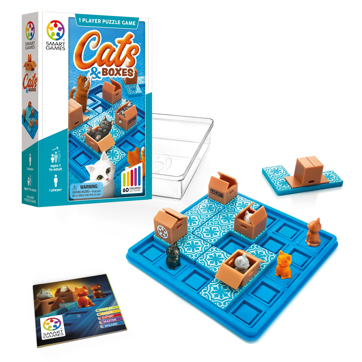 SmartGames Cats & Boxes - The Feline Fun Travel Puzzle Game, Ages 7+