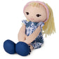 GUND Baby Toddler Doll Plush Blonde, Blue Floral Dress, 8"