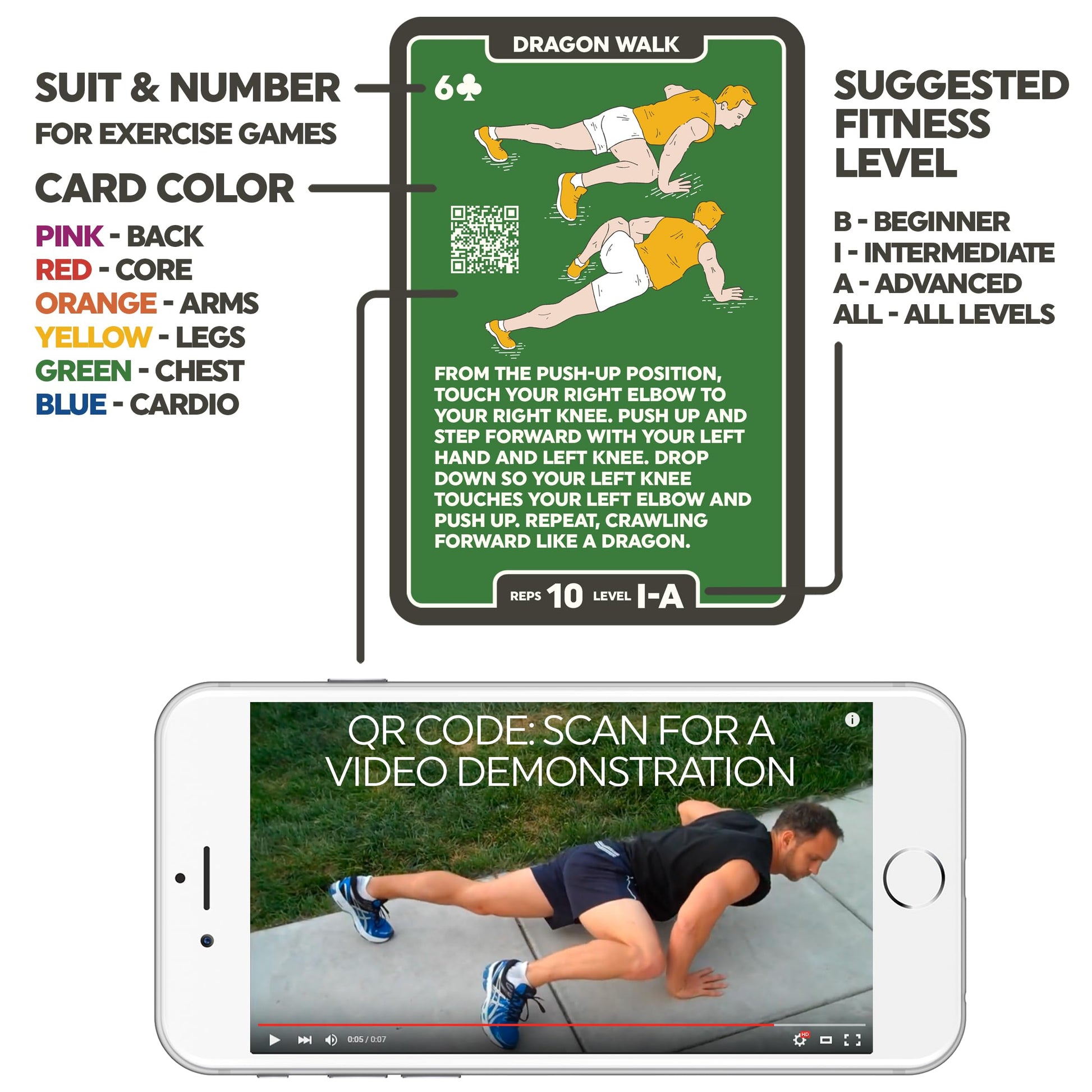 Stack 52 Bodyweight Exercise Cards: Workout Playing Card Game