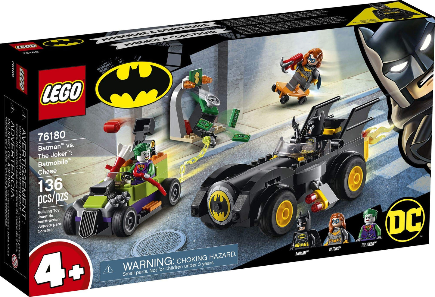 LEGO DC Batman: Batman vs. The Joker: Batmobile Chase Building Toy; Includes Batman, Batgirl and The Joker Minifigures Plus Buildable Batmobile