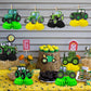 8 Pcs Farm Green Tractor Party Decoration, Farm Tractor Theme Honeycomb Centerpieces 3D Double Sided Table Decorations, Photo Booth Props for Kids