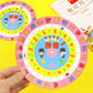 HannaFires 2-Pieces Mandarin Chinese Pinyin Learning Wheel Cards - Pink Rotating Pronunciation Chart, Portable Language Study Tool, Pinyin Guide