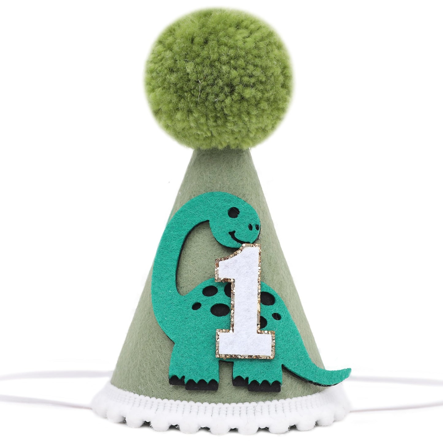 Agvgaza Green Dinosaur 1st Birthday Hat - Green Crown Cone Hat for Boy, Dinosaur One Birthday Decorations, Cake Smash, Photo Outfit, Party Theme