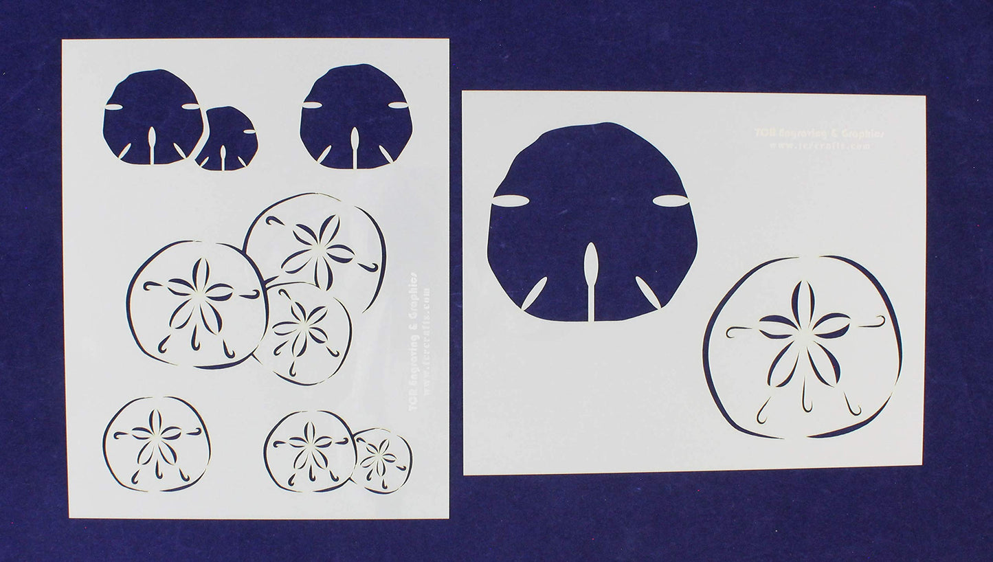 Sand Dollar Stencils 2 Piece Set 8 X 10 Inches