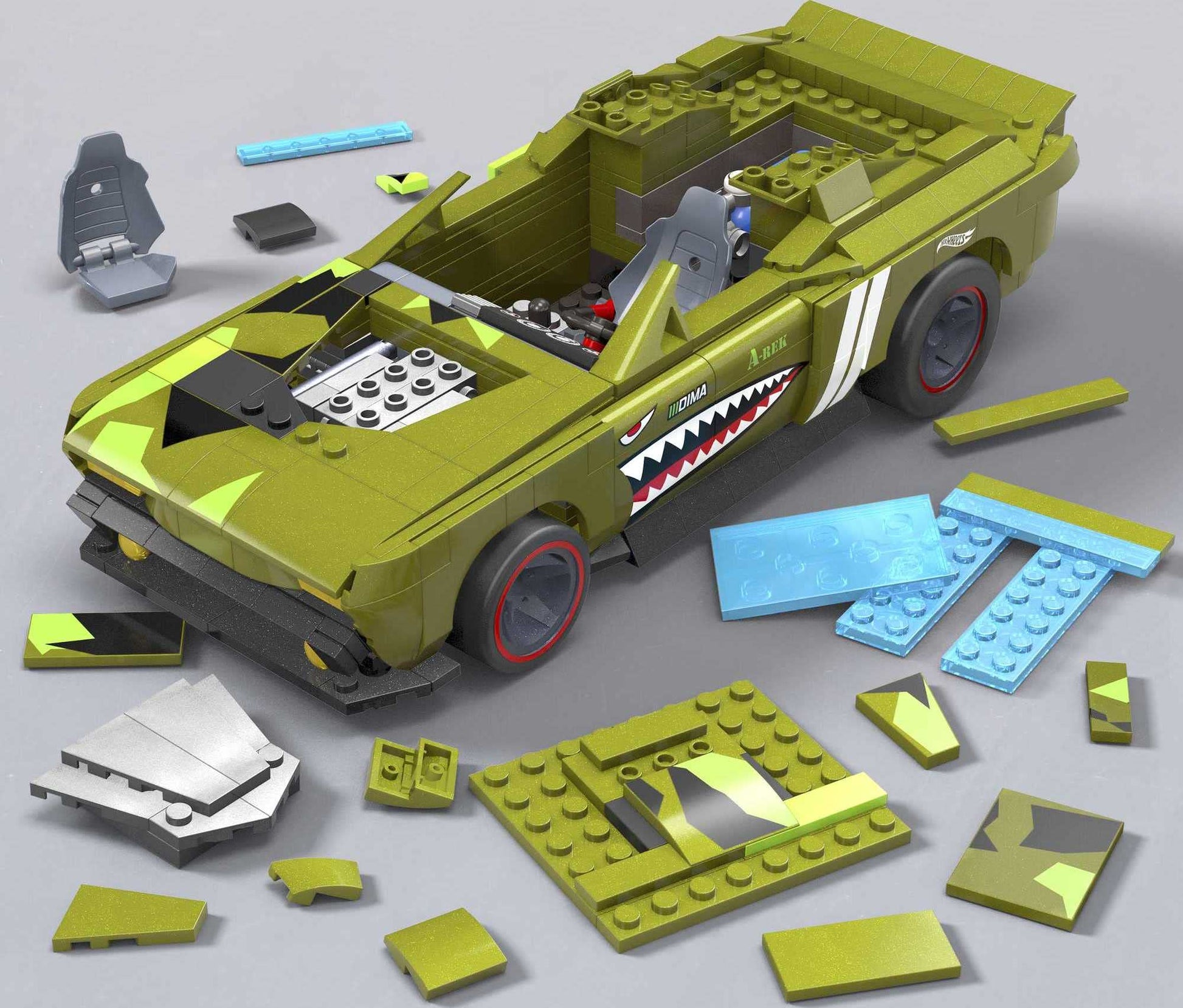 MEGA Hot Wheels Muscle Bound Building Set with 622 Pieces, Authentic Details, Features and Easter Eggs, Collector Gift Set for Adult Builders
