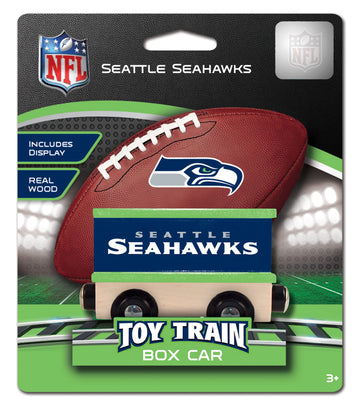 MasterPieces NFL Seattle Seahawks Real Wood Toy Train Boxcar, 6.5" x 5.5" x 2"