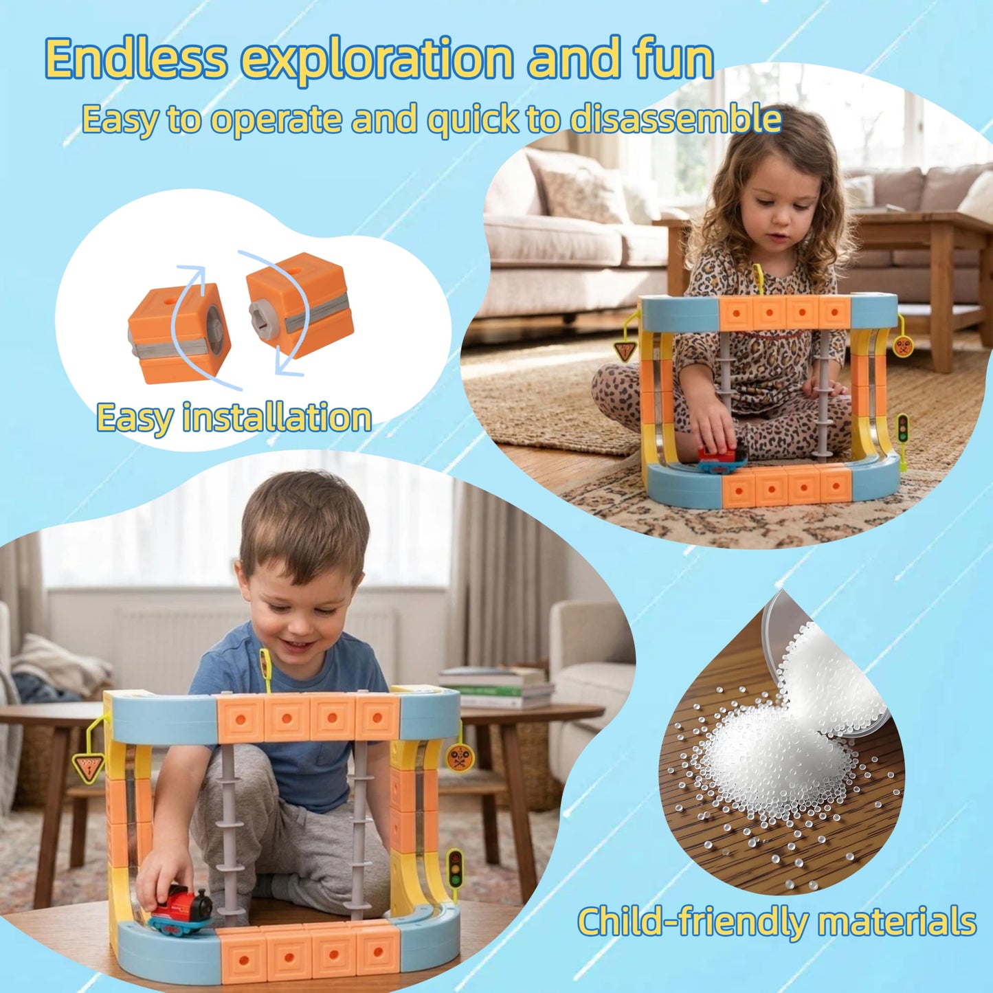 DopplerStar Electric Train Set, a Magnetic Anti-Gravity Train Toy with Interlocking Tracks, is a STEM Toy Suitable for Boys and Girls Aged 3-8