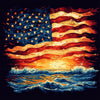 500 Piece American Flag Puzzle for Adults - Patriotic Sunset Ocean Scene | 20.5x15in White Cardboard | Fun Gift, Decor