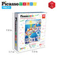 PicassoTiles 6-in-1 World Famous Painting Puzzles Magnetic Cubes Toy_Building_Block, Spain Park Guell, Paris Eiffel Tower, Greece Santorini & More for