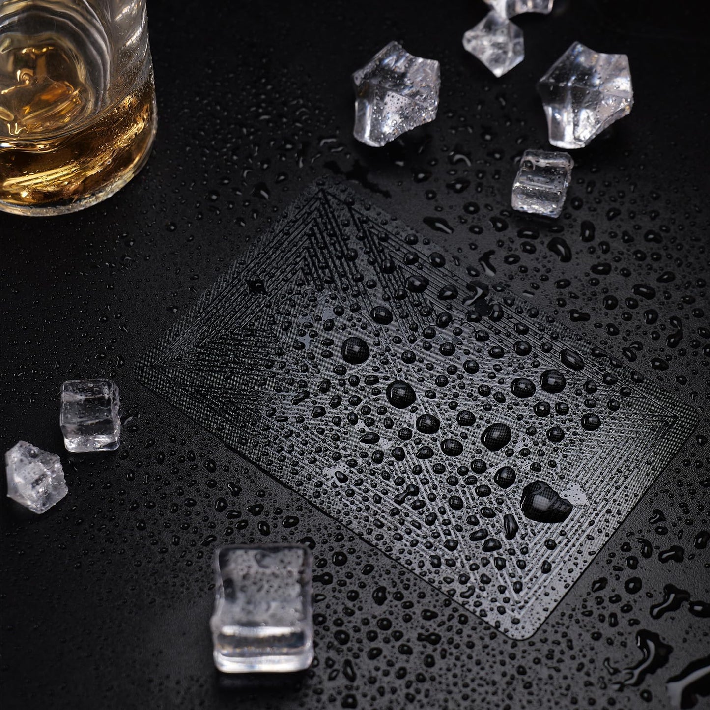 Waterproof Playing Cards, Plastic Playing Cards, 2 Deck of Cards, Standard Size Black Cool Playing Card for Adults, Premium Poker Card Set for Magic