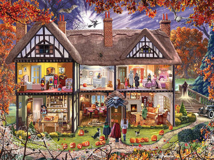 White Mountain 1000 Piece Jigsaw Puzzle Halloween Fall and Autumn Puzzles Large Pieces Gift for Adults and Family 24"x30" - Halloween House