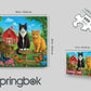 Springbok Farm Cats 500 Piece Jigsaw Puzzle for Adults & Family - Poster Now Included - Country Farm Art, Playful Cats Illustration - Unique Cut