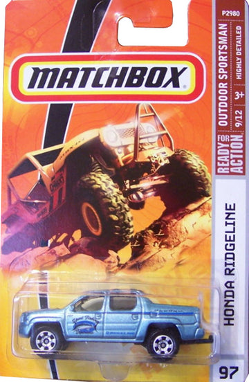 Matchbox Outdoor Sportsman Series #97 Honda Ridgeline Blue 1:64 Scale