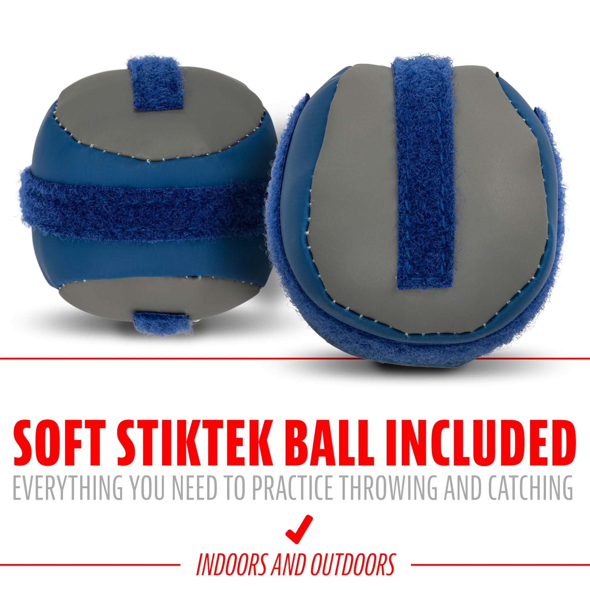 Franklin Sports Stiktek Toy Baseball Glove + Ball Set - 8" - Grey + Navy