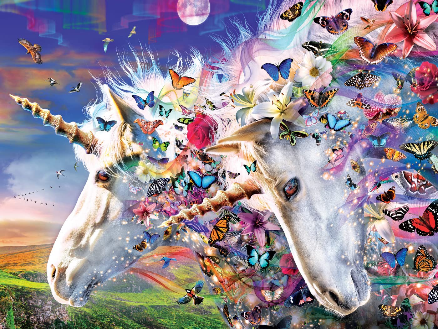 Masterpieces 300 Piece EZ Grip Jigsaw Puzzle - Unicorns & Butterflies - 18"x24"