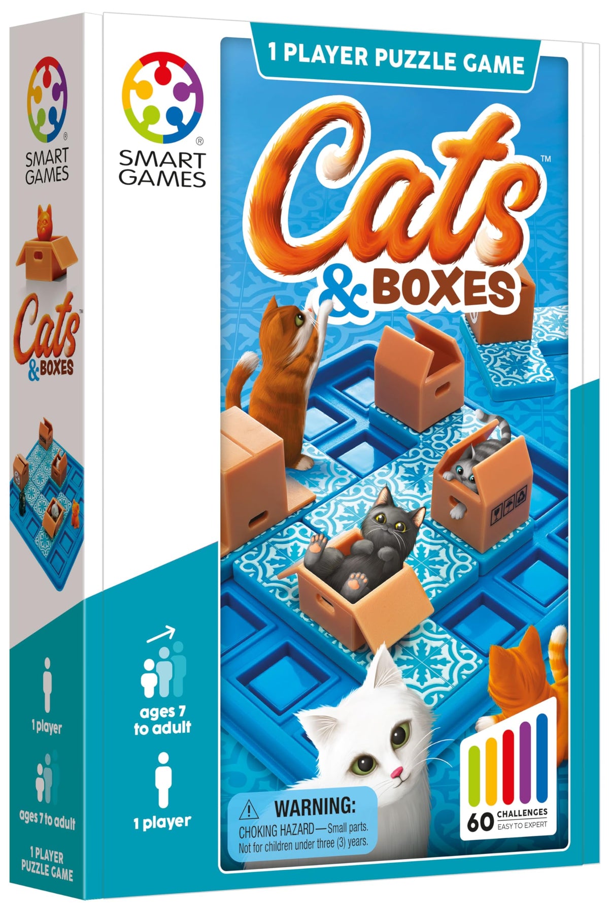 SmartGames Cats & Boxes - The Feline Fun Travel Puzzle Game, Ages 7+