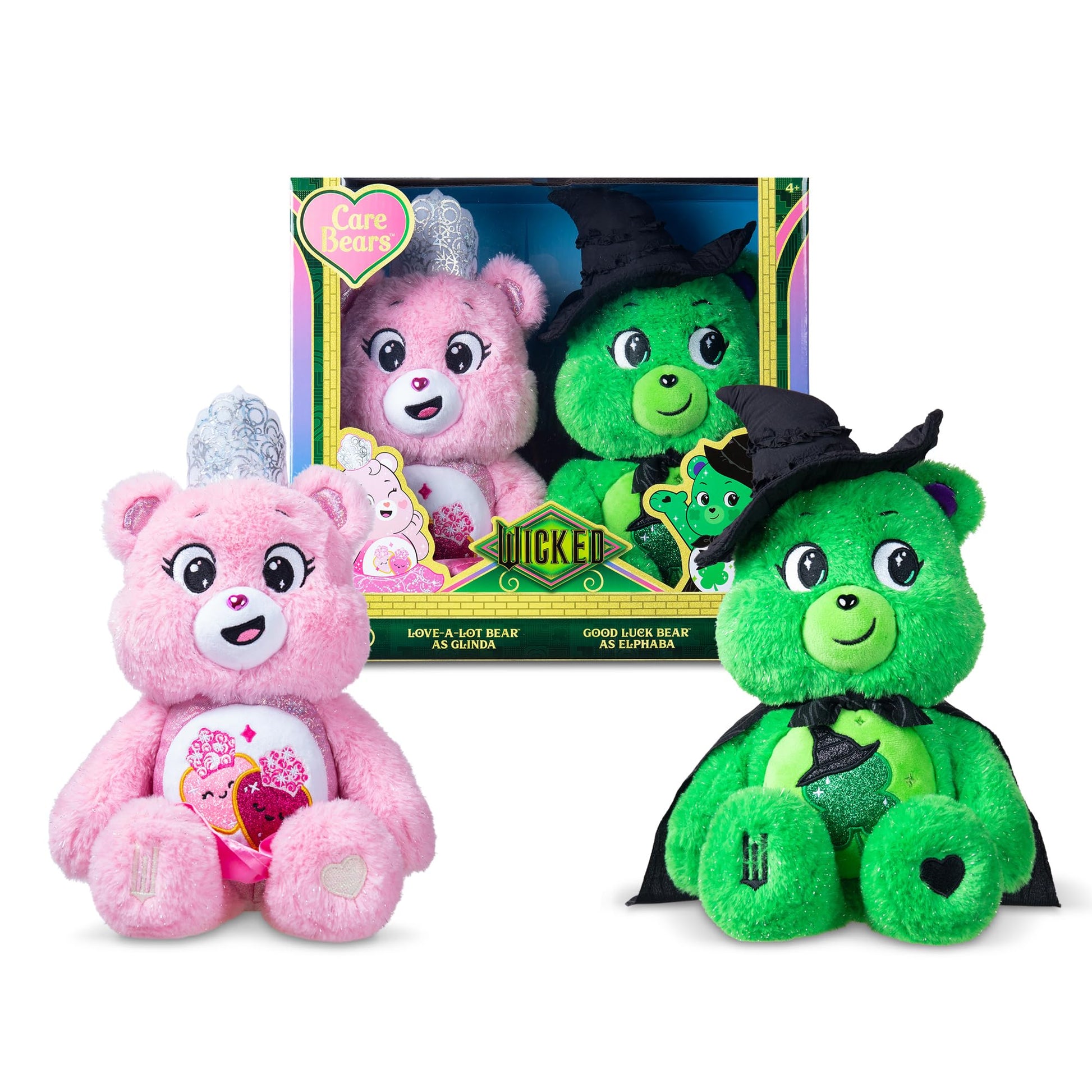 Care Bears - Care Bears x Wicked 2-Pack - Love-a-Lot Bear as Glinda & Good Luck Bear as Elphaba