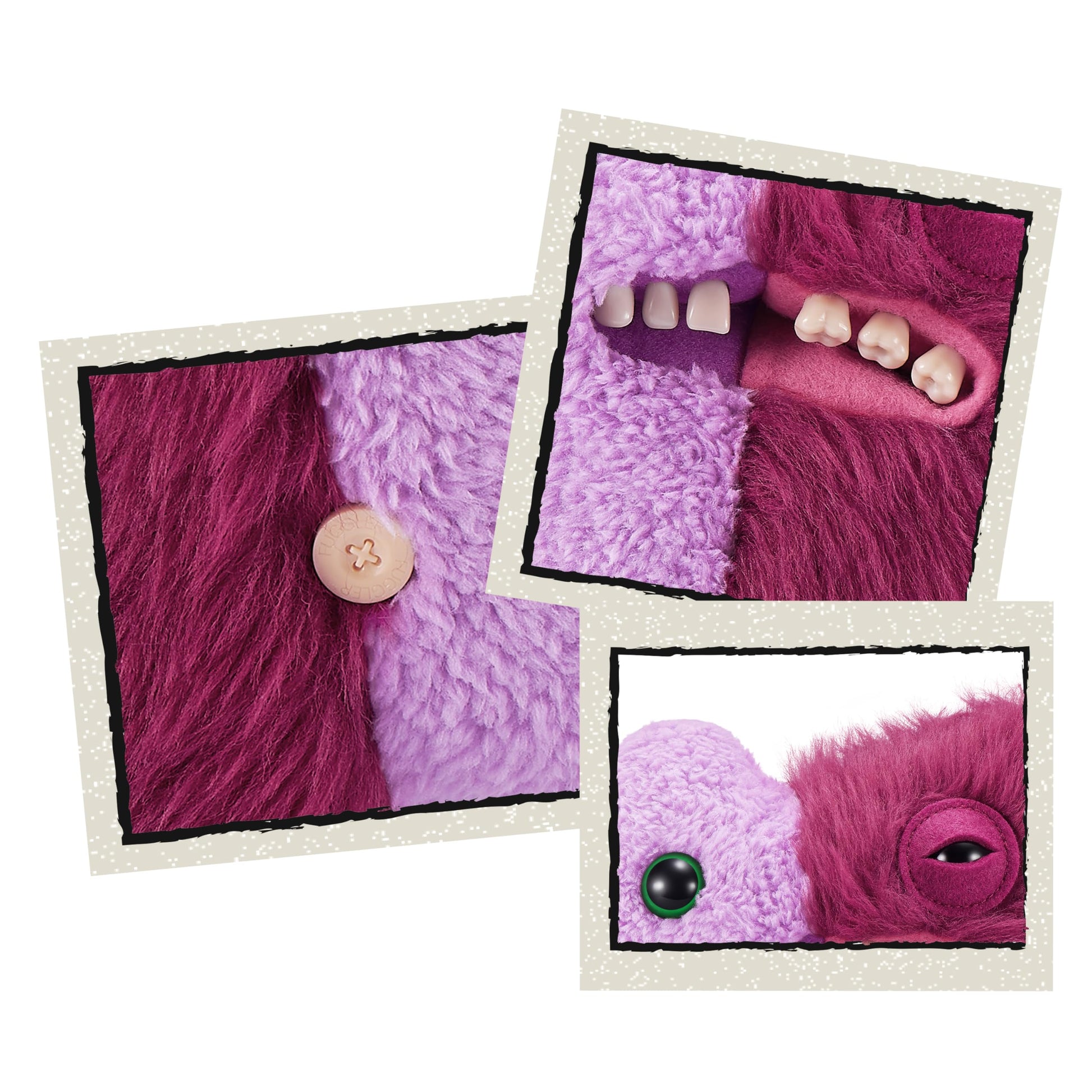 Fuggler Misfit Monsters 23 cm Series 1 by Zuru, Funny Ugly Monster Plush Toy (Gaptooth Mcgoo & Wide Eyed Lilac and Red)