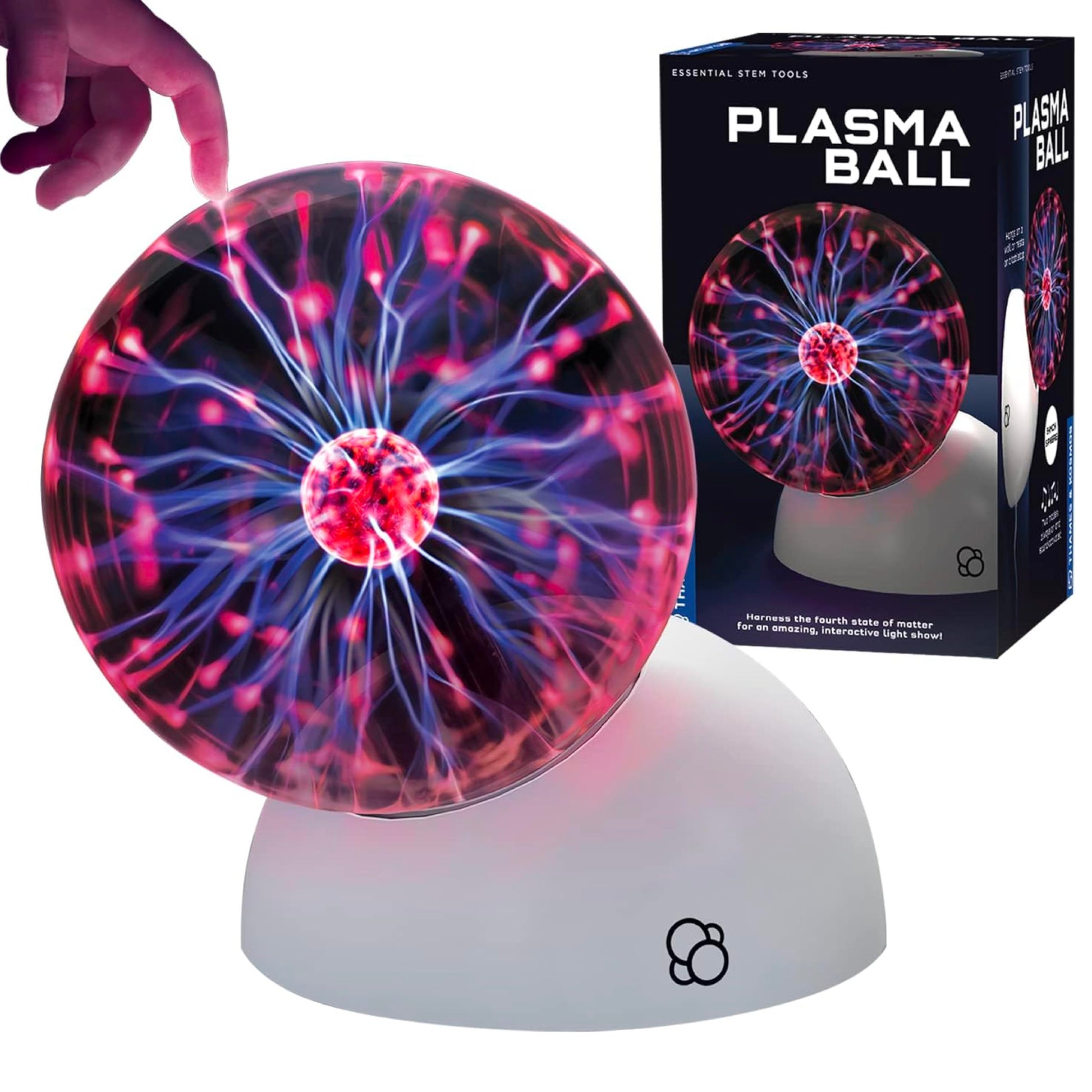 Thames & Kosmos The Plasma Ball Essential STEM Tool | Classic Scientific Device, Fresh 5-inch Glass Sphere, Interactive Electric Light Show | Explore