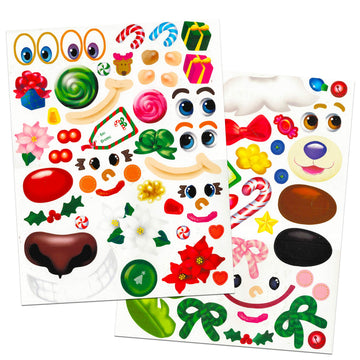 Bendon Publishing Christmas Make a Face Sticker Book for Kids Toddlers - Giant Christmas Sticker Book with 32 Santa, Elf, Reindeer Festive Faces