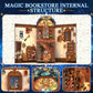 Mccreadee Book Nook Kit, DIY Miniature House 3D Wooden Puzzle with LED Light, Fantasy Bookstore Bookshelf Decor for Adults, Teens & Beginners, Gift