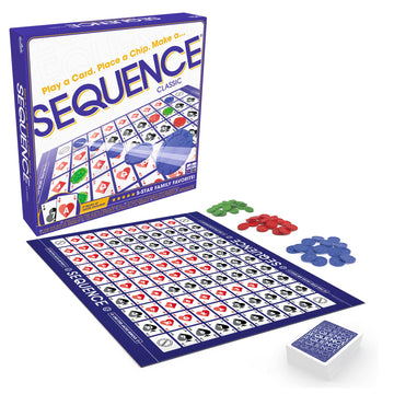 SEQUENCE- Original SEQUENCE Game with Folding Board, Cards and Chips by Jax ( Packaging may Vary ) White, 10.3" x 8.1" x 2.31"
