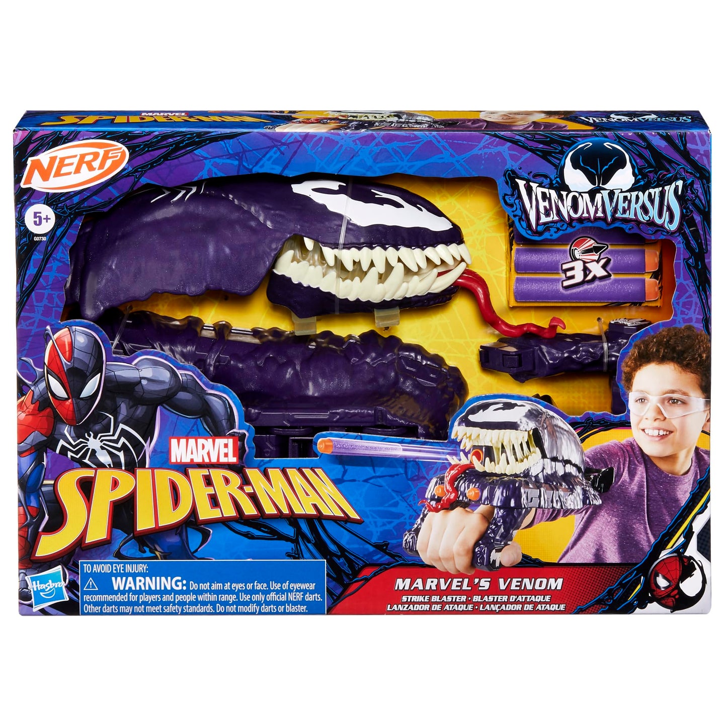 Marvel Spider-Man VenomVersus Marvel’s Venom Strike Blaster, NERF Spider-Man Toy, Super Hero Toys for Kids Ages 5+