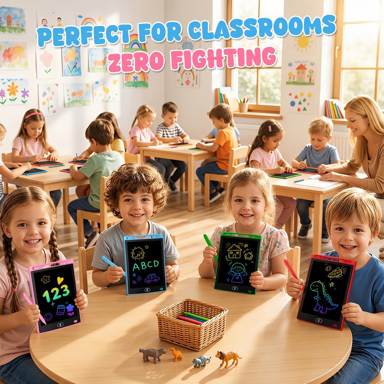 LCD Writing Tablet for Kids, 8.5 Inch Colorful Doodle Board Drawing Tablet for Kids, Educational Learning Toys, Christmas Birthday Gifts for Boys and