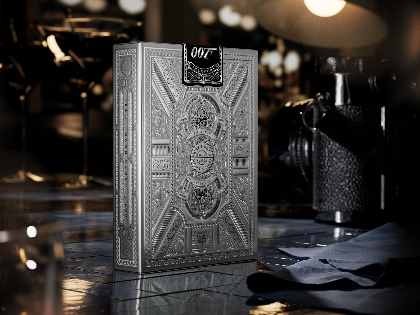 theory11 James Bond Silver Edition Playing Cards, 007 Playing Cards, Poker Size Standard Index