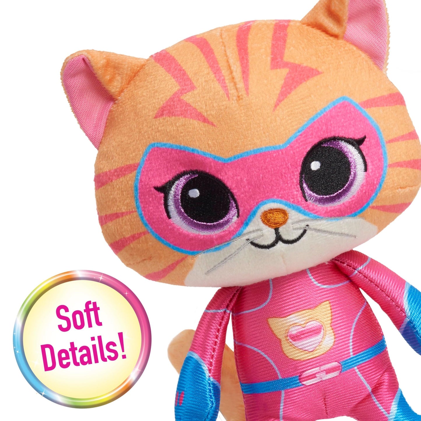 Disney Junior SuperKitties 7-inch Small Plush Stuffed Animal, Ginny, Kitten, Kids Toys for Ages 2 Up by Just Play