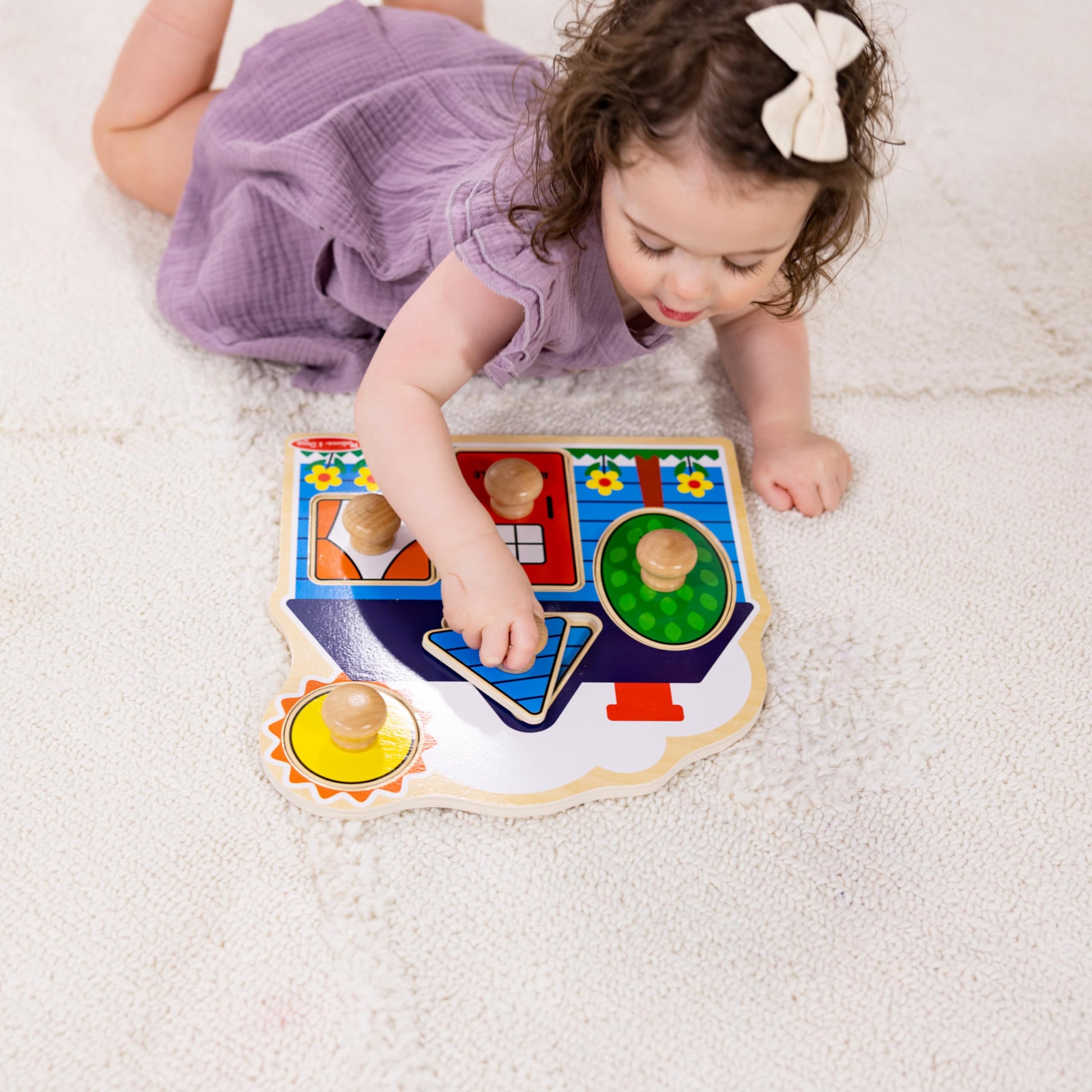 Melissa & Doug Wooden Jumbo Knob Puzzle 2-Pack for Baby and Toddler Boys and Girls - Large Farm, First Shapes