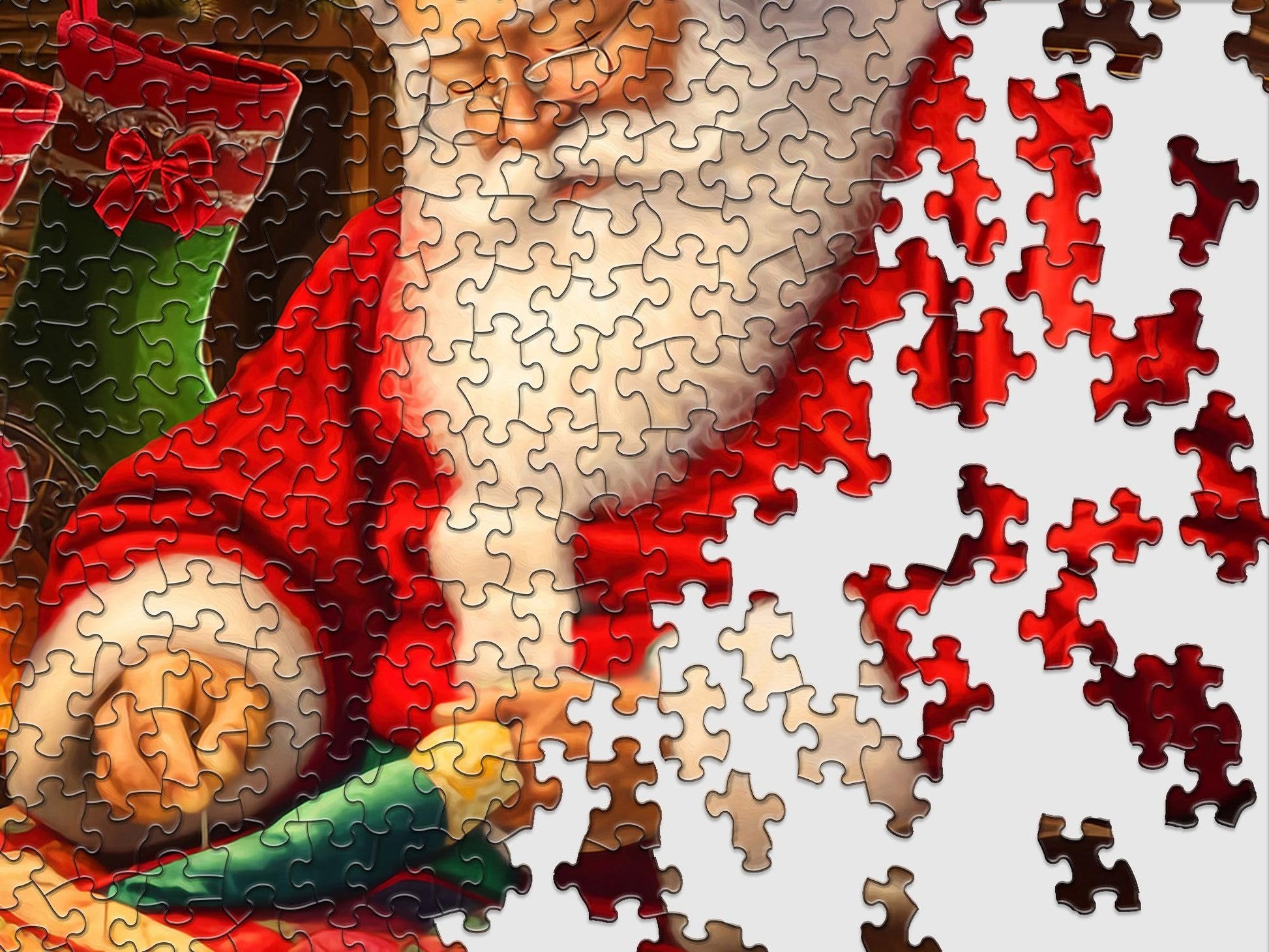 Springbok Quilting Santa 1000 Piece Jigsaw Puzzle for Adults - Unique Cut Pieces - Made in USA