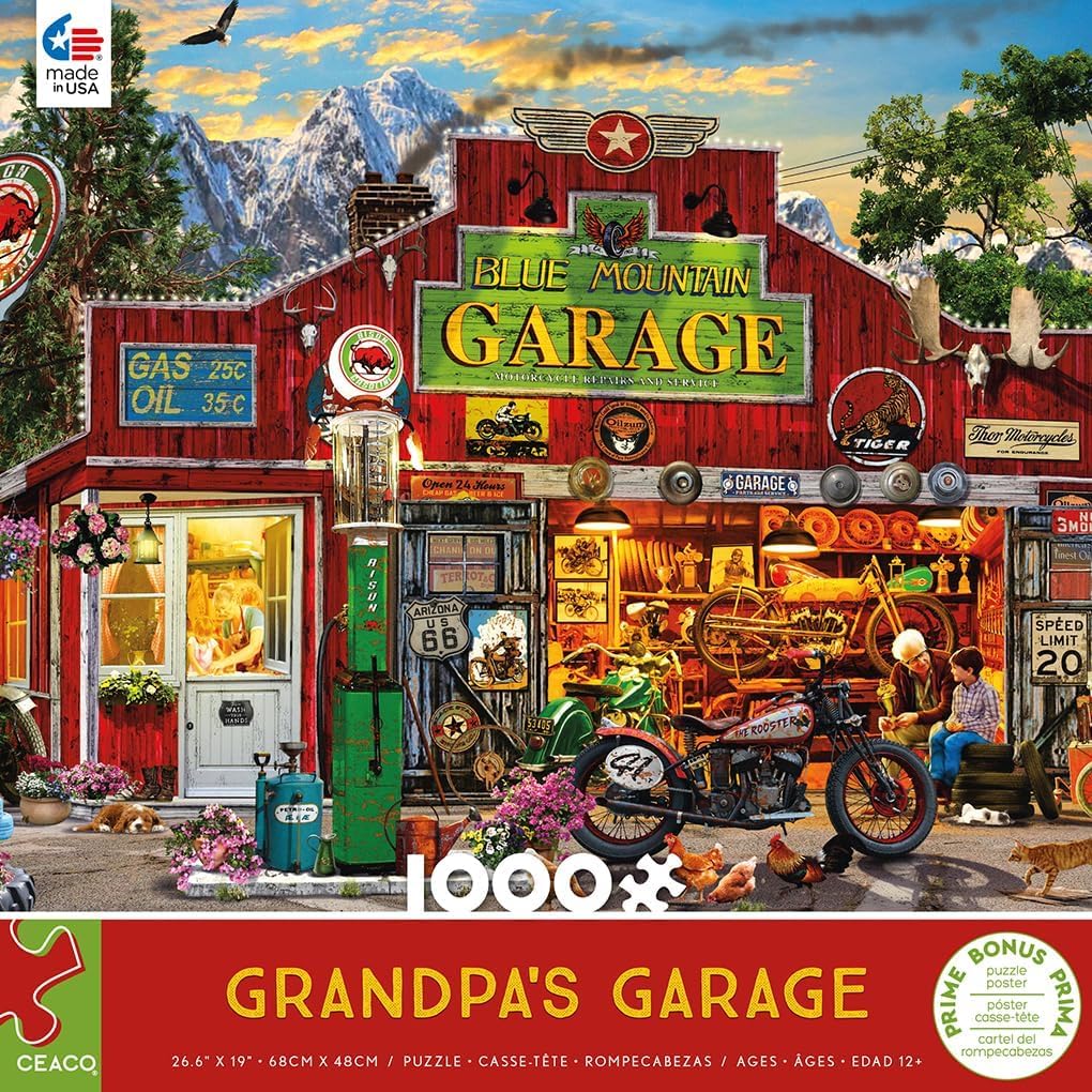 Ceaco - Grandpa's Garage - 1000 Piece Jigsaw Puzzle for Adults