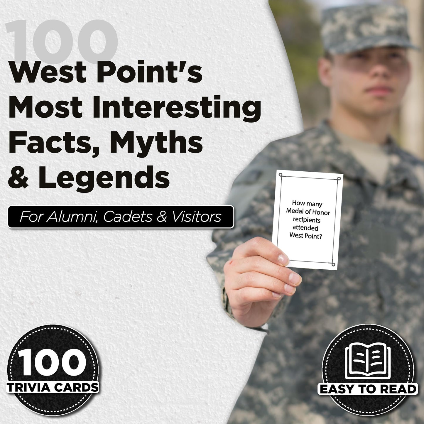 Army Flashcards - United States Military Academy Trivia: West Point's Most Interesting Facts, Myths and Legends! | Pack of 100 Trivia Cards | Perfect