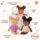 LullaBaby Bath Dolls Set, 3 Soft Plush Water Play Dolls with Basket
