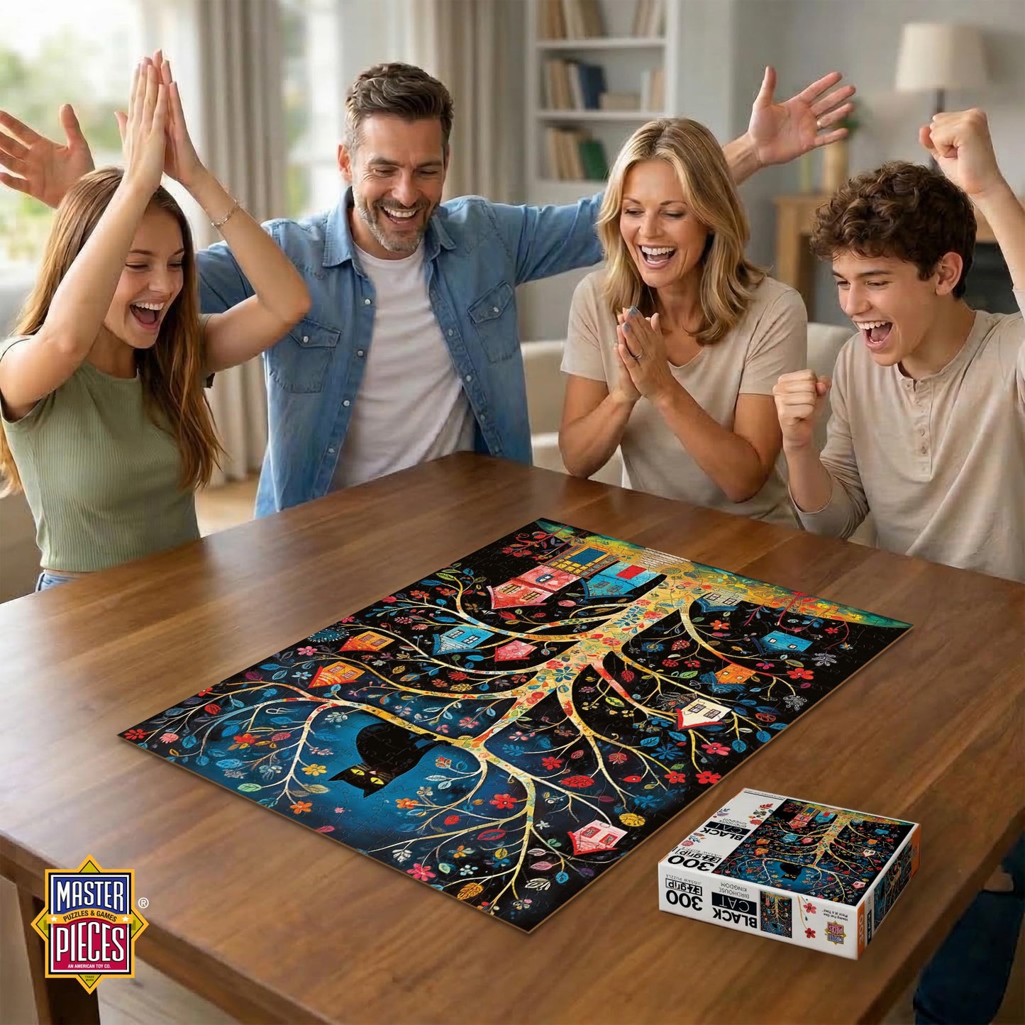 MasterPieces 300 Piece EZ Grip Jigsaw Puzzle for Adults - Birdhouse Kingdom - 18" x 24" - Extra Large Pieces - Unisex Adult