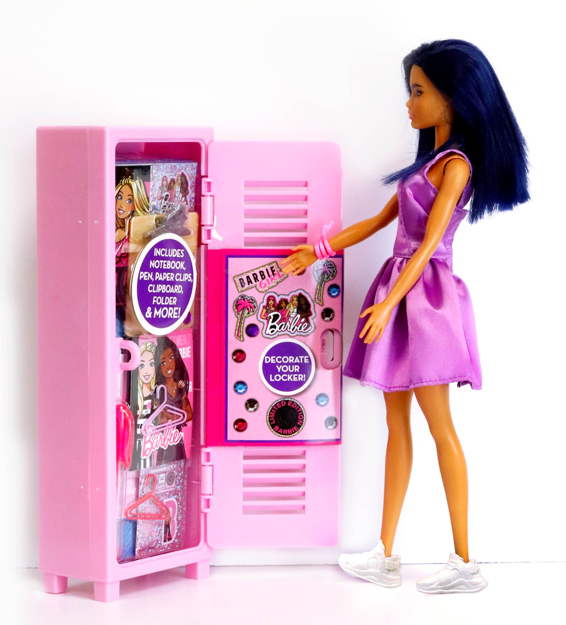 Barbie Design Activity Locker - Creative Kids Craft Set with Mini Journal, Stickers, Clipboard & Working Lock, Portable Art Locker Playset Ages 3+