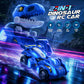 Dinosaur Transforming RC Car with LED Lights, One-Key Robot Conversion