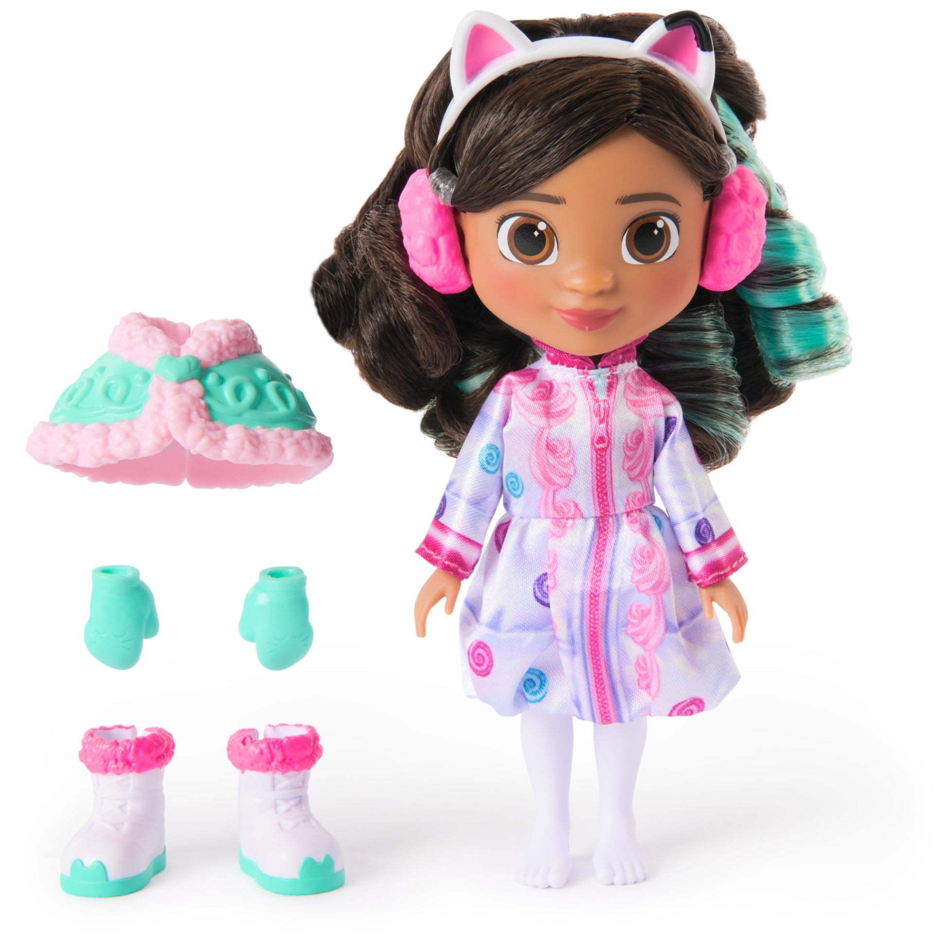 Gabby's Dollhouse: The Movie, Gabby Sweet Caprice, 6-Inch Doll, Snow Equipment & Candy Themed Accessories, Toys for Boys & Girls Ages 3 and Up