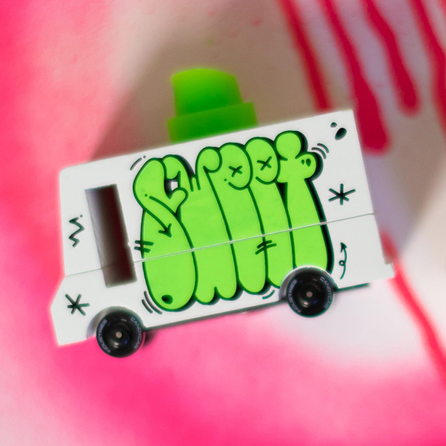CANDYCAR® Wooden Food Truck Collection - Graffiti Green, Premium Handcrafted Beech Wood Toy Car