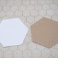 Hedral Value Pack of 24- Blank 3.5" Uncoated Chipboard Hexagon Hex Board Game Tiles Counters Markers Chits DIY D&D