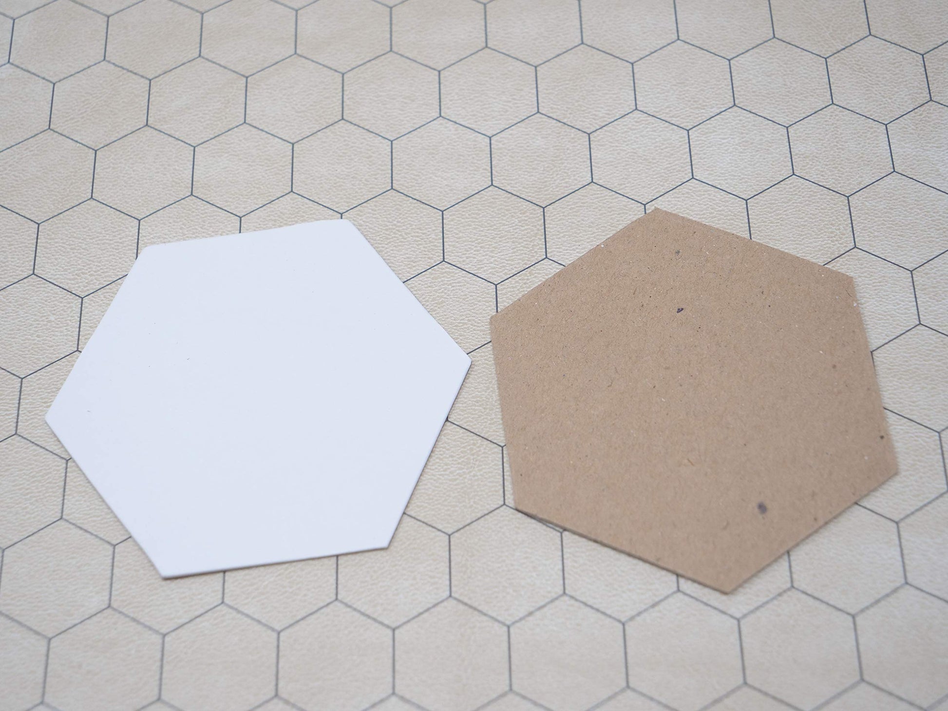 Hedral Value Pack of 24- Blank 3.5" Uncoated Chipboard Hexagon Hex Board Game Tiles Counters Markers Chits DIY D&D