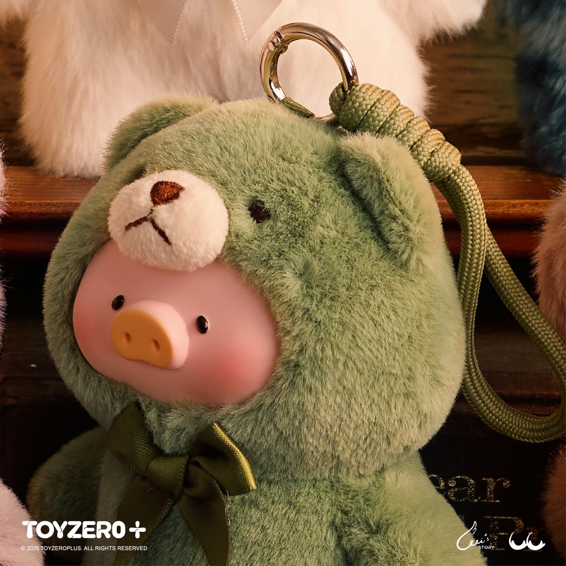 TOYZERO + Official Lulu The Piggy Blind Box-Vintage Teddy Shop Series Plush Keychain Blind Boxes Figures Cute Stuffed Animals Mystery Box Collectibles