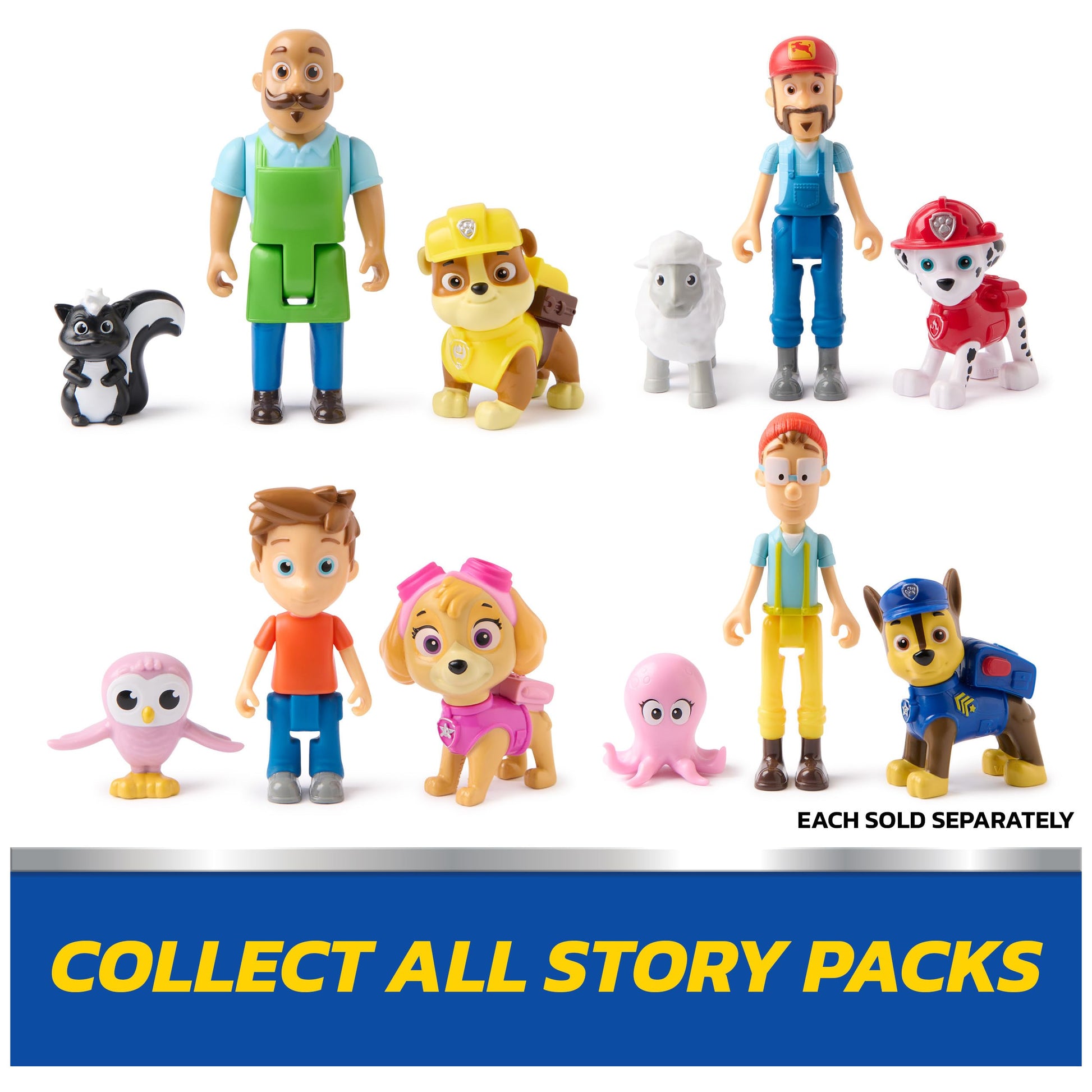 Paw Patrol Rubble and Mr Porter Figure Pack with Skunk Animal