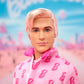 Barbie The Movie Ken Collectible Doll, Ryan Gosling as Ken Wearing Pink Jumpsuit with “B” Detail with White Sneakers and Multicolor Roller Skates