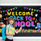 Fomoneyli Welcome Back to School Banner Backdrop, Back to School Decorations for Classroom School, First Day of School Banner Backdrop, Welcome Back