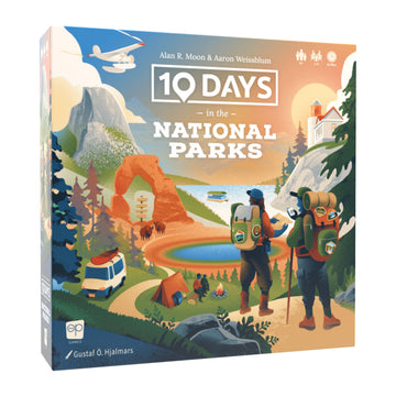 10 Days in The National Parks Board Game - Hike, Boat, Fly, or Drive to Scenic American Landmarks. Easy-to-Learn Card Drafting & Hand Management Game