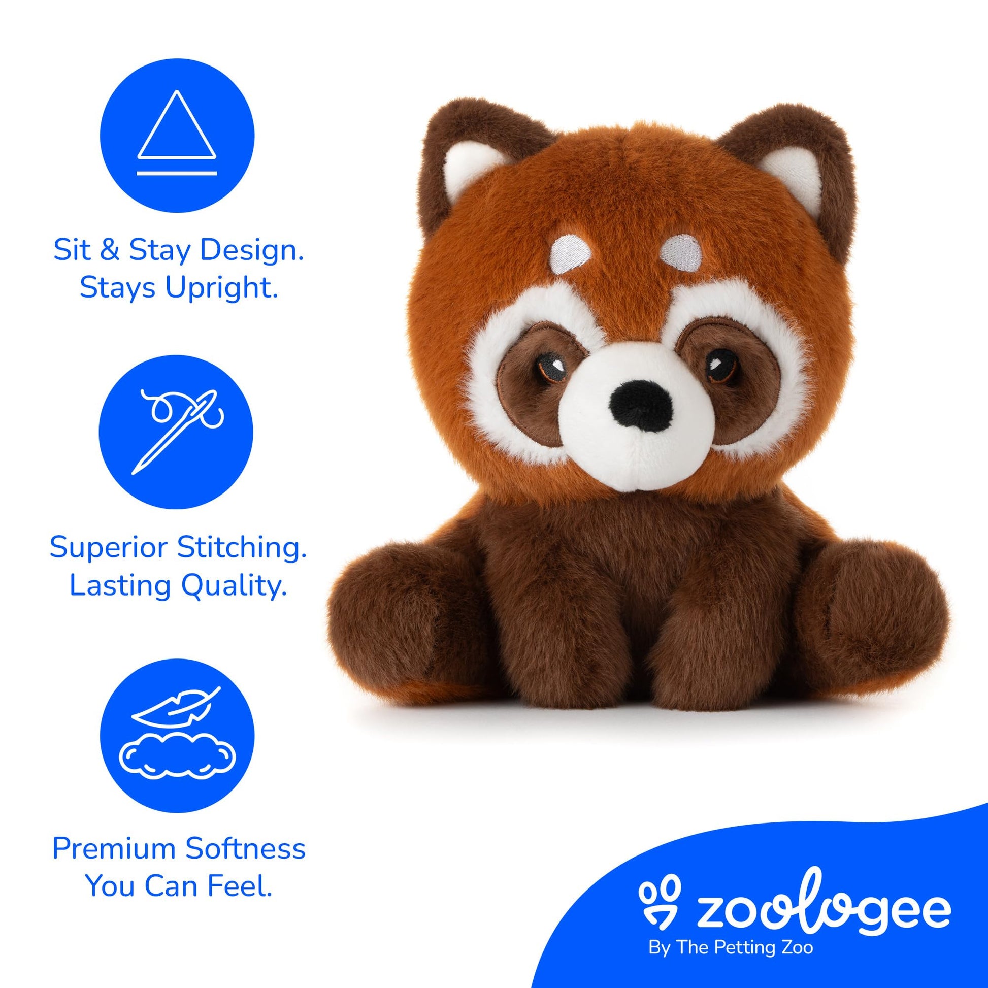 The Petting Zoo Red Panda Stuffed Animal Plushie, Gifts for Kids, Snugletz Zoologee Plush Toy, 7 in