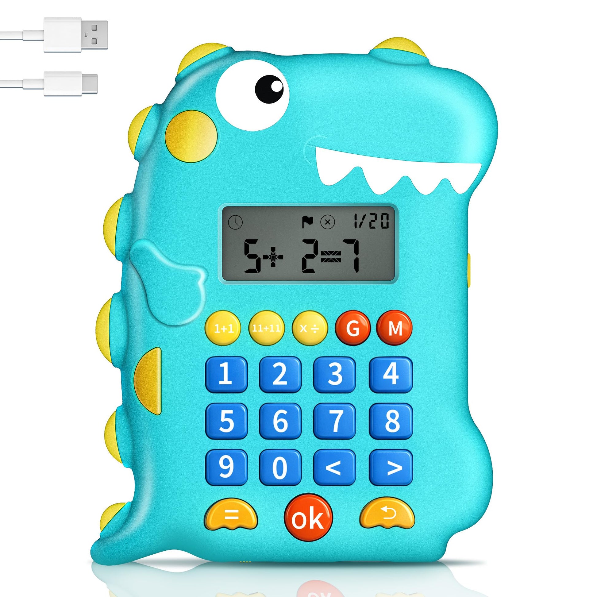 Math Games for Kids Ages 5-12, Portable Kids Calculator Toy, Addition Subtraction Multiplication Division Practice, 4 Logic Modes, 100,000 Questions