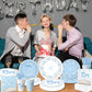 Blue Bow Party Supplies Serve 25,Coquette Birthday Decorations Blue Bow Plates and Napkins for Girls Women,Bridal Engagement Party Decor